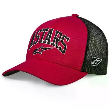 Imagem de Boné Alpinestars Dunker Regulagem Preto Vermelho Aba Curvada