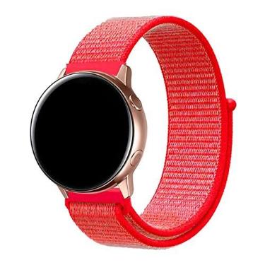 Imagem de Pulseira 20mm Nylon Loop compatível com Samsung Galaxy Watch Active 1 e 2 - Galaxy Watch 3 41mm - Galaxy Watch 42mm - Amazfit GTR 42mm - Amazfit GTS - Amazfit Bip - Marca LTIMPORTS (Laranja)