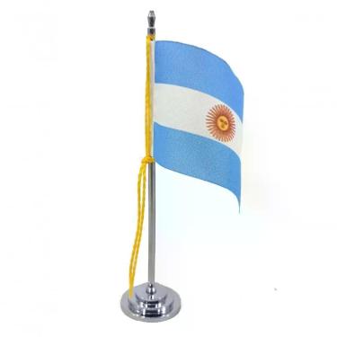 Imagem de Mini Bandeira De Mesa Argentina 15 Cm Poliéster