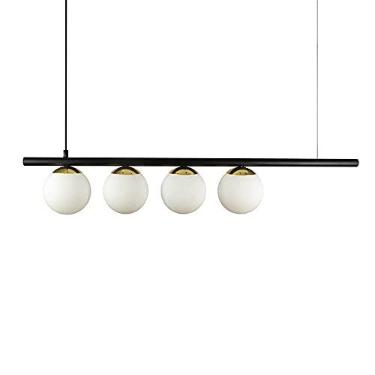 Imagem de Lustre Pendente Figo com 4 Globos Esfera de Vidro - Preto/Dourado