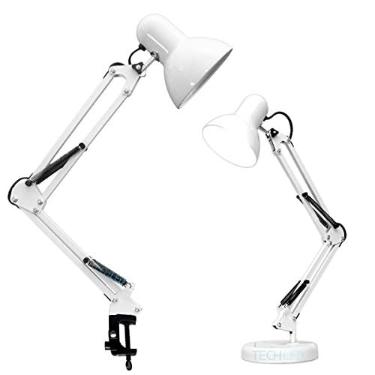 Imagem de Luminaria pixar Mesa Articulada Escritorio regulavel Leitura Base metal Articulavel Branca