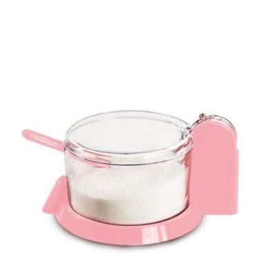 Imagem de Açucareiro Rosa com Tampa e Alça + Colher Acrílica - Plastuti