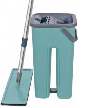 Imagem de Mop Flat Limpeza Tira Pó Poeira Lava e Seca Microfibra 360 verde