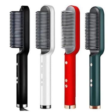 Imagem de Escova de Cabelo Alisadora Modeladora Elétrica 3 em 1 Pente Alisador para Todos os Tipos de Cabelo Bivolt (Cores Aleatórias)