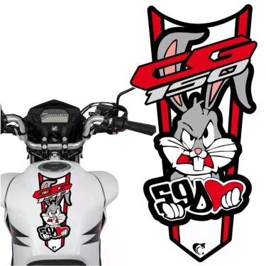 Imagem de Adesivo Faixa Gravata Sem Resina Moto Cg 150/160 Pernalonga Vermelho Cor Cg 150