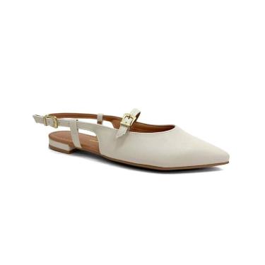 Imagem de Sapatilha Vizzano Slingback Bico Fino 1206.1009 Branco Off, 36, Branco