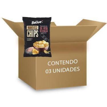 Imagem de Mandioca Chips com Sal Rosa Himalaia Sem Glúten Belive contendo 3 paco