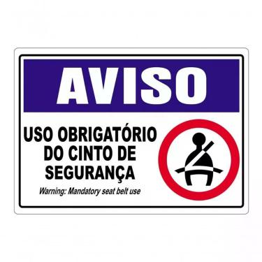 Imagem de Uso Obrigatório Do Cinto De Segurança Adesivo 7X5Cm Vermelho