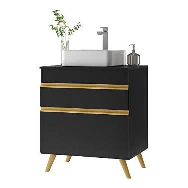 Imagem de Gabinete de Banheiro Retrô Multimóveis 70 cm Fg5024 Preto