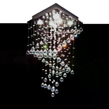 Imagem de Lustre Para Sala, Quarto, Sala De Jantar, Corredor, Hall Em Cristal Base 38x38 100cm
