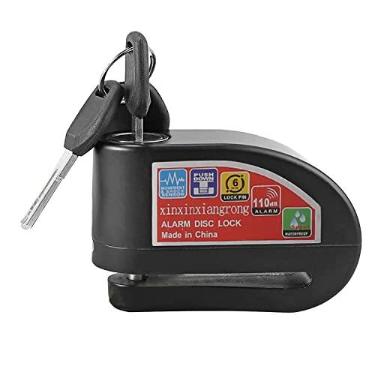 Imagem de Bloqueio de disco de alarme trava de moto, trava de freio a disco 110db com cabo de lembrete e bolsa de transporte, trava de disco de alta segurança para motocicleta