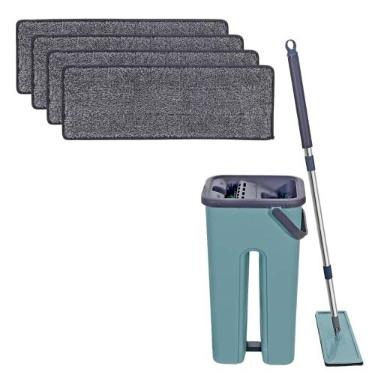 Imagem de sem marca Mop Flat Limpa Esteriliza Vassoura e Rodo 360º + 4 Refil Microfibra