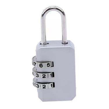 Imagem de Cadeado Com Segredo 3 Dígitos Em Metal Resistente – Ideal Para Mala, Mochila E Armário Bloqueio Combinação cinza