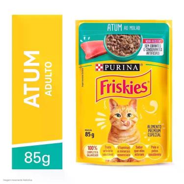 Imagem de Ração Úmida Gatos Adultos Atum 85g Friskies, Atum ao Molho, 85g