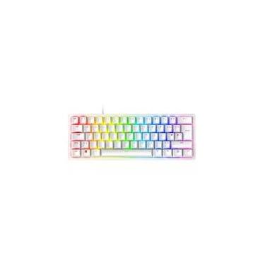Imagem de Teclado Gamer Óptico Razer Huntsman Mini, RGB, Switch Clicky Roxo, Formato 60%, Cabo USB-C Destacável, US, Alumínio Mercury Branco - RZ03-03390300