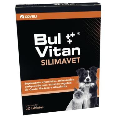 Imagem de Suplemento Vitamínico Coveli Bulvitan Silimavet para Cães e Gatos - 20 Tabletes