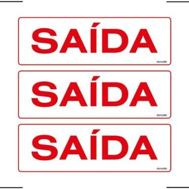 Imagem de Combo 3 Placas De Sinalização Saída 30x10 Ekomunike - S-225/1 F9e