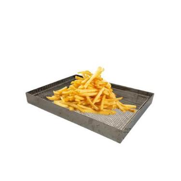 Imagem de Escorredor de óleo para pastéis, salgados e fritura 30x40x6cm em inox 