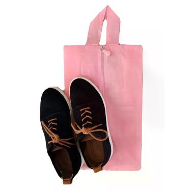 Imagem de Bolsa Porta Sapato Viagem Nécessaire Tenis Calçado Roupa Mochila Rosa 
