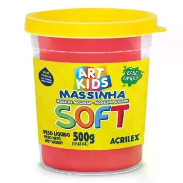 Imagem de Massinha Para Modelar Escolar Soft - 500g - Acrilex - Vermelho