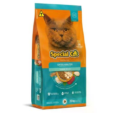 Imagem de Ração Special Cat Premium Para Gatos Adultos Sabor Peixe 20 kg - Manfr