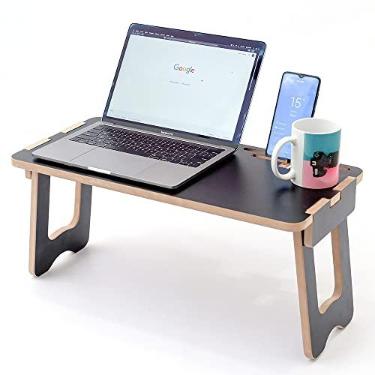 Imagem de Suporte Apoio Mesinha Para Notebook Dobrável Cama Colo Preto Oferta