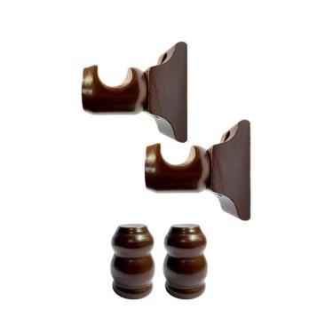 Imagem de Suporte Varão Cortina Simples 19Mm Marrom