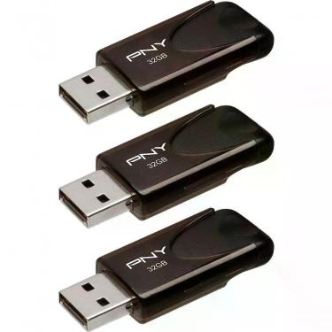 Imagem de Pny - 32Gb Attaché 4 Usb 2.0 Pen Drive 3-Pack-P-Fd32Gx3Att4-Ge