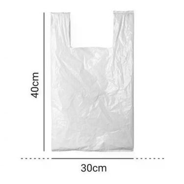 Imagem de Sacola Plástica Branca Polietileno Reciclado 30x40 para Embalar e Transportar Produtos Resistente Higipack