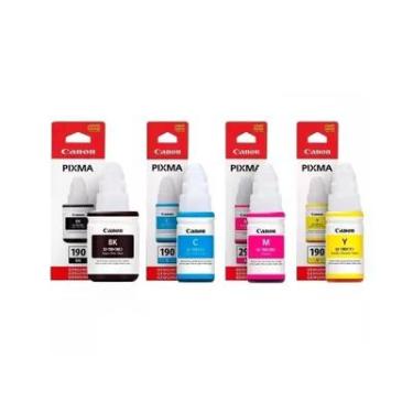 Imagem de Kit Tinta Original Canon G190 Gi-190 Gi190 G3100 G4100 G3110 4x Cores.