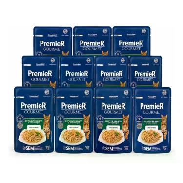 Imagem de 10 Premier Gourmet Para Gatos Adultos Castrados Frango 70g