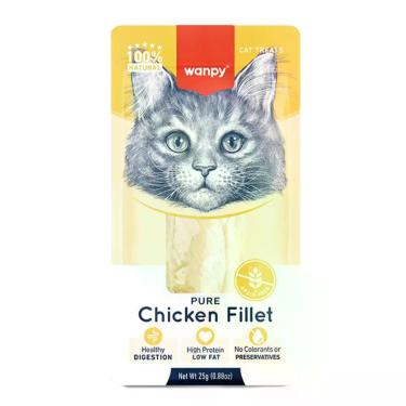 Imagem de Petisco Wanpy para Gatos Filé de Frango Puro 25g