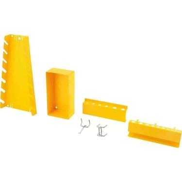 Imagem de Jogo de Acessórios para Painel Porta-ferramentas Metálico 6199024000 Prático e Fácil de Instalar Resistente Amarelo
