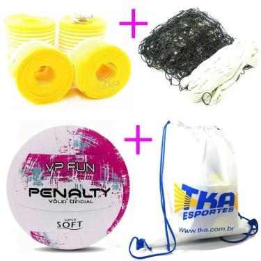 Imagem de Kit Voleibol 5x1 Completo Rede cabo marcador mochila bola penalty - Ou