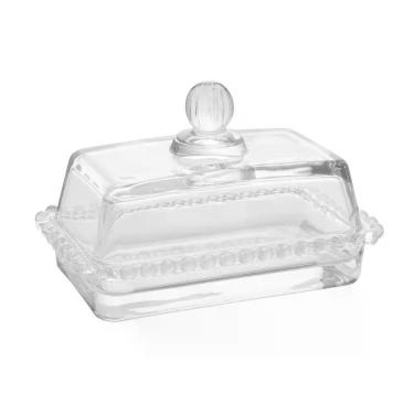 Imagem de Manteigueira de Cristal com Tampa Bolinha Pearl Wolff 17x10cm