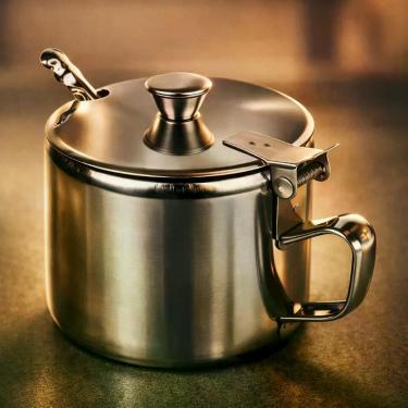 Imagem de Açucareiro de aço inox com colher - 220ml - TOP RIO