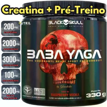 Imagem de Pré Treino Forte Black Skull Mais Energia, Foco e Disposição Baba Yaga
