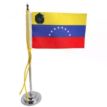 Imagem de Mini Bandeira De Mesa Venezuela 15 Cm Poliéster