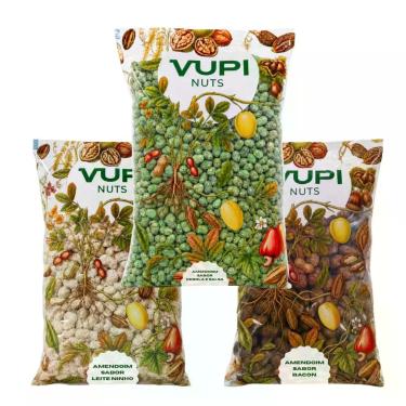 Imagem de Kit Amendoim Salgado Sabores Bacon - Ninho - Cebola e Salsa Peso:1KG -