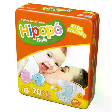 Imagem de Fralda Descartável Infantil Hipoó Baby G C/72 - Ccm indústria e comérc