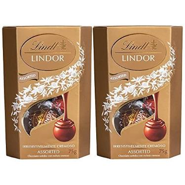 Imagem de Bombom de Chocolate Suíço Lindt Lindor Sortido, 2 Caixas de 75g