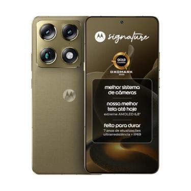 Imagem de Smartphone Motorola Signature 5G 512GB 12GB RAM, 3 Cameras 50MP, Extreme AMOLED, Verde Oliva
