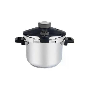 Imagem de Panela de Pressão Tramontina Presto Aço Inox com Revestimento Aço Inox 6L Fundo Triplo para Fogão de Indução + 5