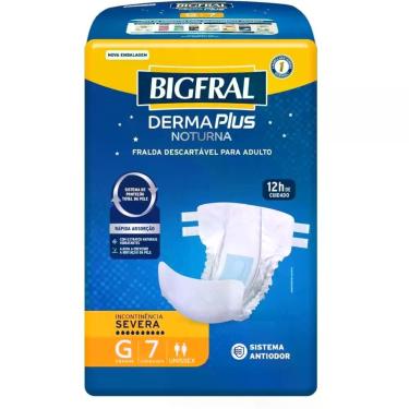Imagem de Fralda Bigfral Derma Plus Noturna G com 7 unidades, 7, XG