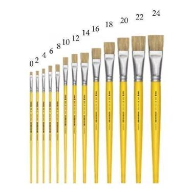 Imagem de Kit Com 13 Pinceis Artesanato Chato 815 Cerda Natural Tigre
