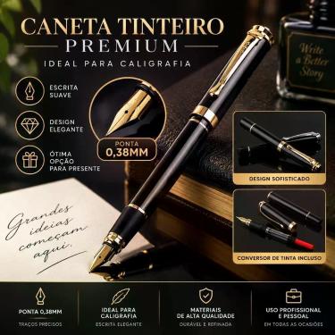 Imagem de Caneta tinteiro executiva premium 0,38mm gn2757 caligrafia - LUYKE