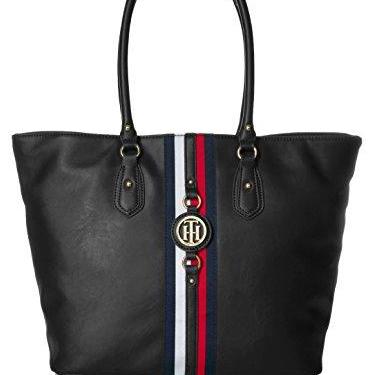 Imagem de Tommy Hilfiger Bolsa feminina Jaden Plus, Cloreto de polivinila preto, One Size, Bolsa Jaden Plus