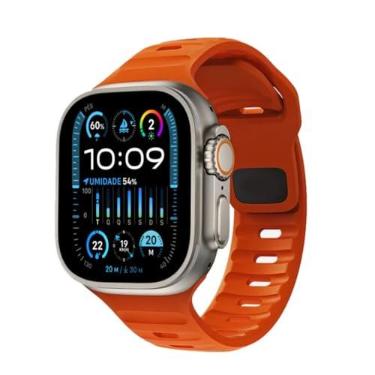 Imagem de Pulseira de Silicone Mariner Para Apple Watch 42mm 44mm 45mm Ultra 1 e 2 de 49mm (Laranja)