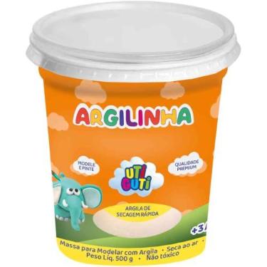 Imagem de Pote de Massa de Modelar com Argila 500g, Uti Guti, 186000, Branco, 1 Unidade
