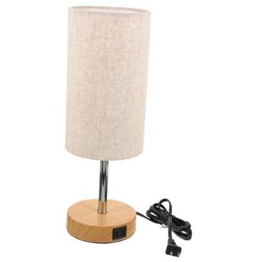 Imagem de Operitacx Candeeiro De Mesa De Sombra De Tecido Candeeiros De Mesa Pequenos Para Pequenos Espaços Candeeiro De Cabeceira De Madeira Candeeiro De Cabeceira Moderno Candeeiro De Mesa De